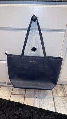 Michael Kors Navy Blue Leather Tote Bag